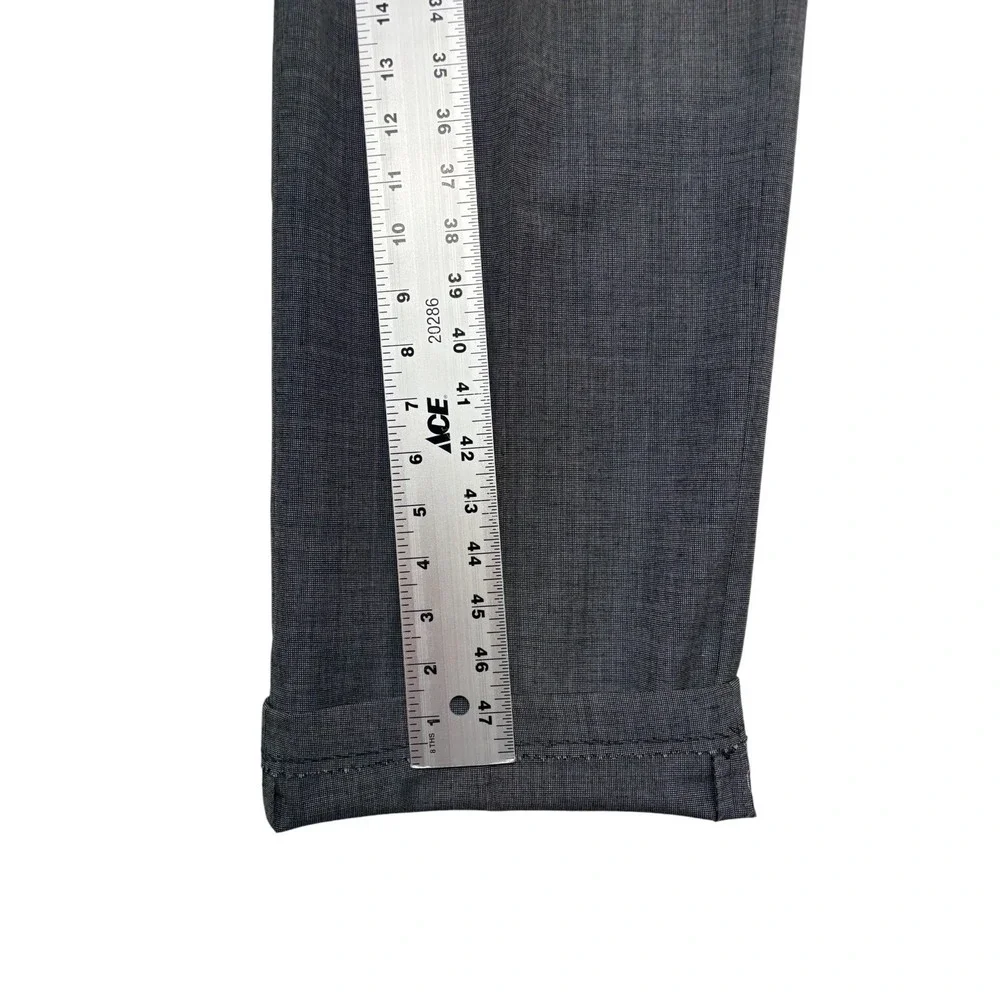 vtg 90s USA Made 40S 34x29 Gray 2pc Pant Suit Pleated Cuffed High Waisted Wool